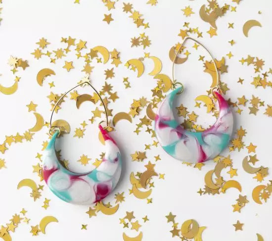 Liquid Sculpey® Crescent Earrings