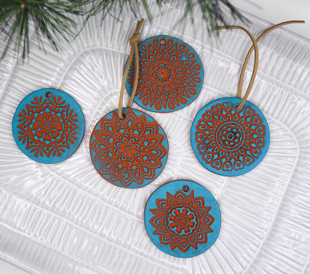Original Sculpey® Terra Cotta Stamped Mandala Ornament