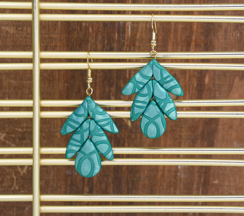 Sculpey Premo™ Mica Stenciled Art Deco Earrings
