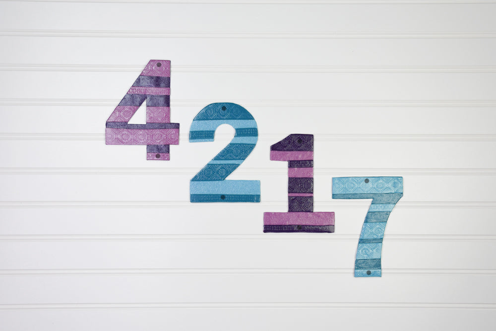 Sculpey Premo™ Teal Textured House Numbers