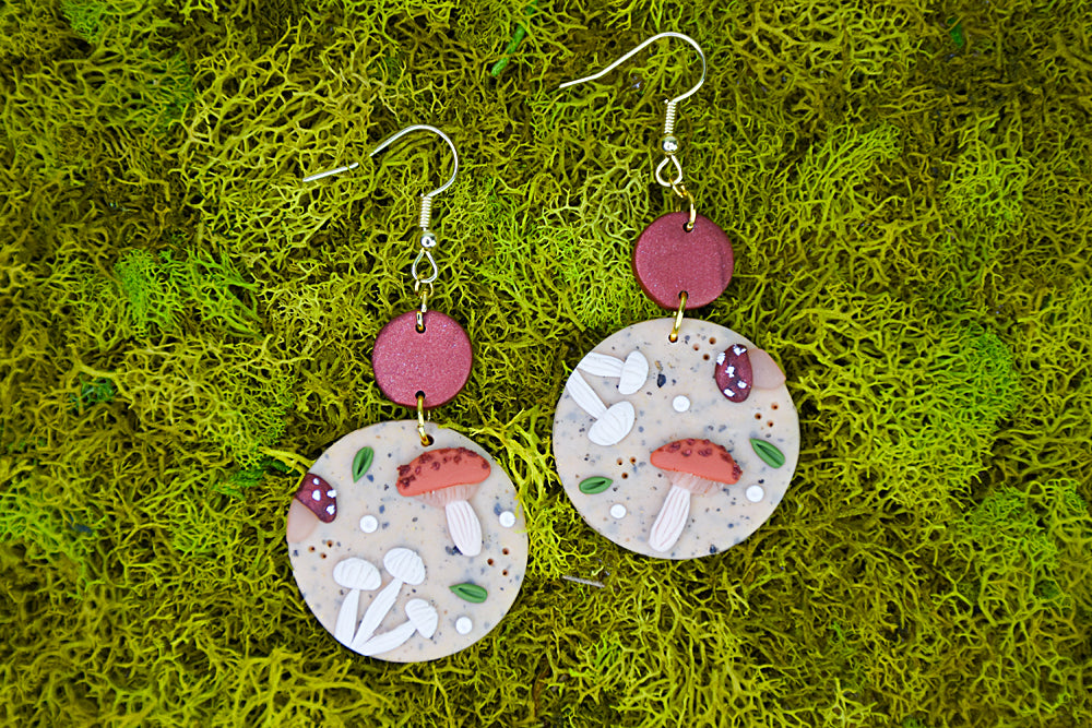 Sculpey Premo™ Mushroom Slab Earrings