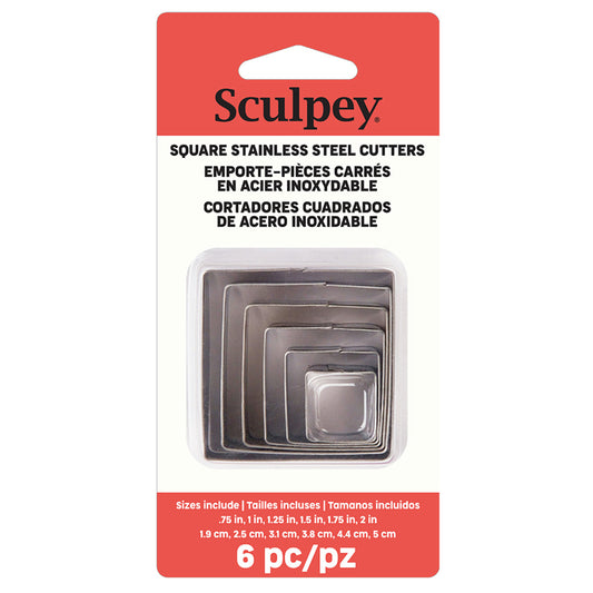 Sculpey Tools™ Cutters: Square, 6 pc