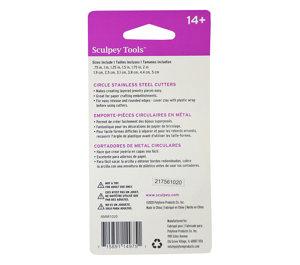 Sculpey Tools™ Graduated Cutters: Circle, 6 pc