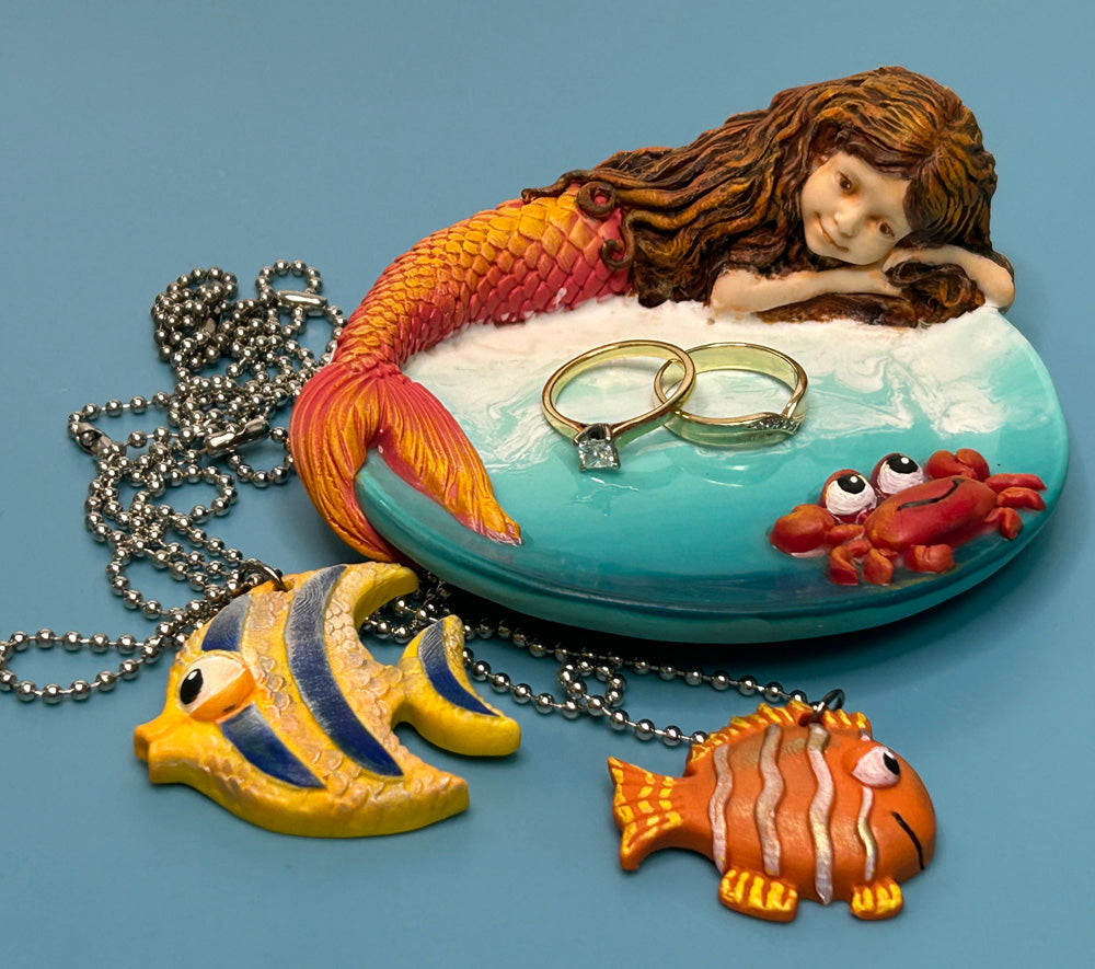 Sculpey Premo™ Mermaid Trinket Dish and Fish Charms