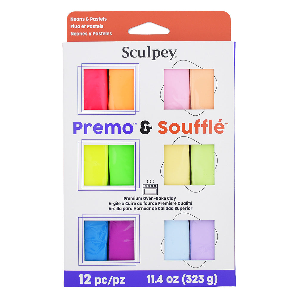 Sculpey Premo™ & Soufflé™ Neons & Pastels Multi-Pack 12 pc
