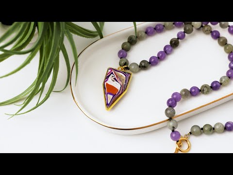 Sculpey Premo™ Faux Stone Pendant with Stone Necklace