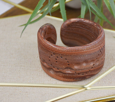 Brown Textured Cuff Bracelet