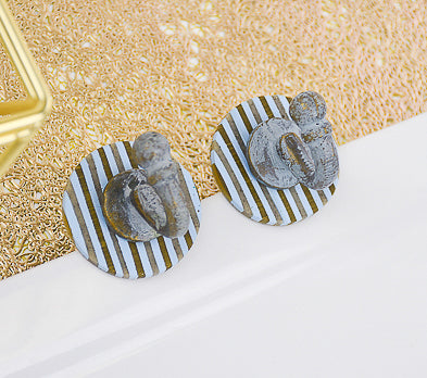 Sculpey Premo™ Pale Blue Striped Knob Backs