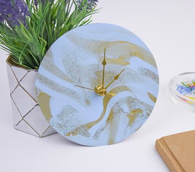 Sculpey Premo™ Pale Blue Marbled Clock