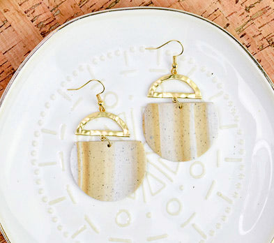 Sculpey Soufflé™  Faux Granite Striped Earrings