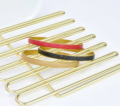 Glittering Matte Jewel Colored Channel Bracelets