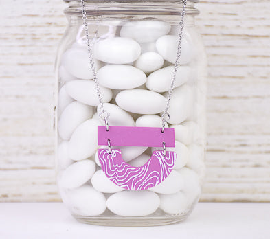 Sculpey Premo™ Mauve Silkscreened Pendant