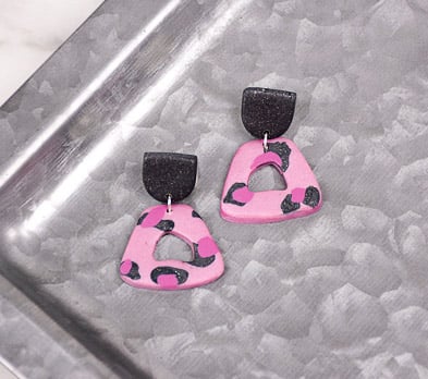 Sculpey Premo™ Leopard in Mauve Earrings