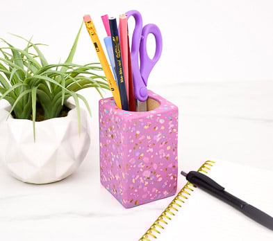 Sculpey Premo™ Mauve Terrazzo Pencil Cup