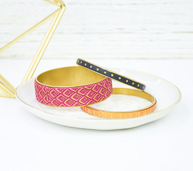 Sculpey Souffle™ Wild Orchid Textured Channel Bracelet Set