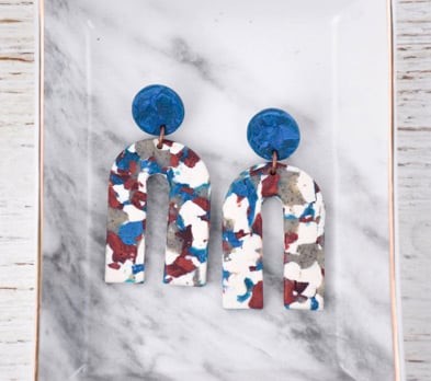 Sculpey Premo™ Terrazzo Arch Earrings