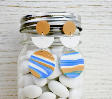 Sculpey III® Glitter Marbled Earrings