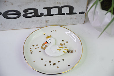 Sculpey III® White Glitter Cute Swan Hair Pin