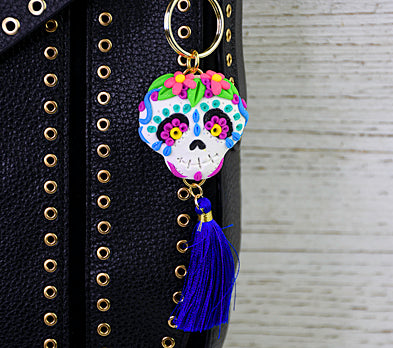Sculpey III® Glitter Skull Key Chain