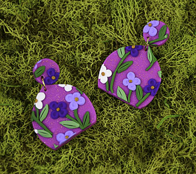 Sculpey III® Flower Slab Earrings