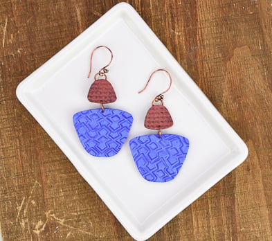 Sculpey Premo™ Indigo Metallic Mica Shift Earrings