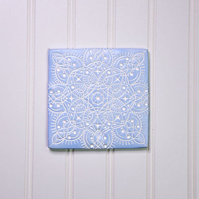 Periwinkle Mandela Wall Tile with White Detail