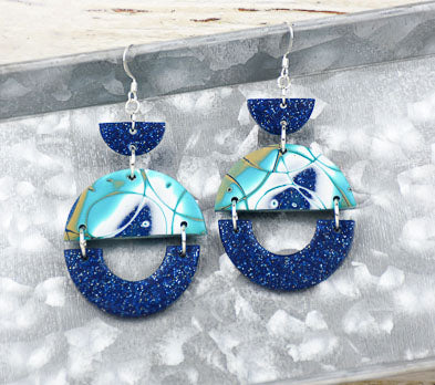 Sculpey Premo™ and Sculpey Soufflé™ Mokume Gane Circles Earrings