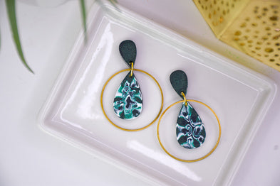 Liquid Sculpey® Faux Malachite Earrings