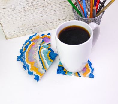 Liquid Sculpey® Faux Agate Slice Coasters