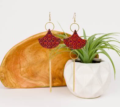 Sculpey Soufflé™ and PanPastel Shoulder Duster Earrings