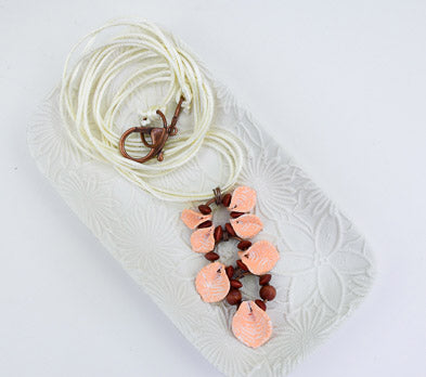 Glamour photo of  Sculpey Premo™ Apricot Leaf Charm Pendant Necklace
