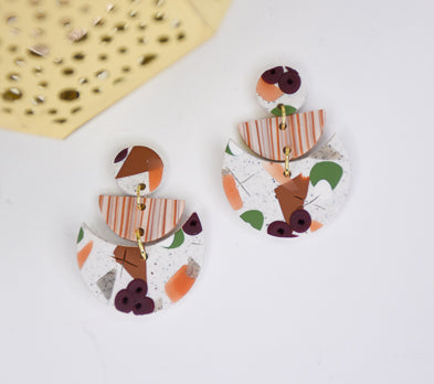 Sculpey Premo™ Unique Multiples Terrazzo Earrings