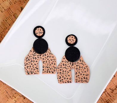 Sculpey Premo™ Copper Leopard Print Earrings