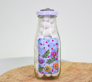 Sculpey Premo™  Floral Slab Milk Bottle