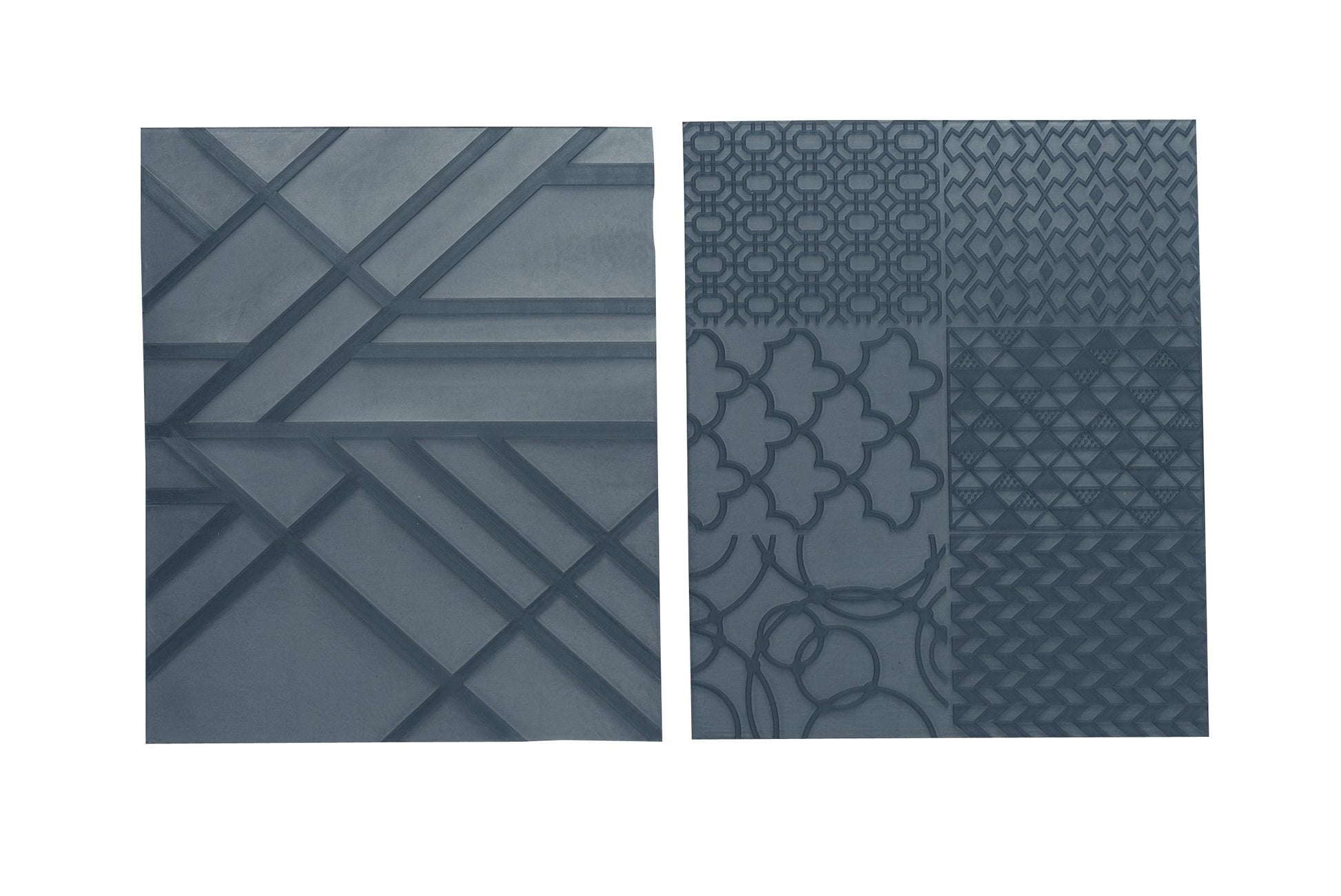 Geometric Sculpey Tools Texture Sheet Set, Reusable 2 Piece Set
