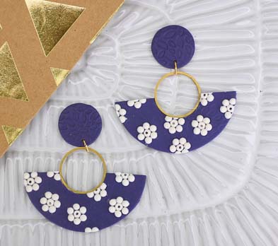 Sculpey Premo™ “Color of the Year” Floral Arch Earrings