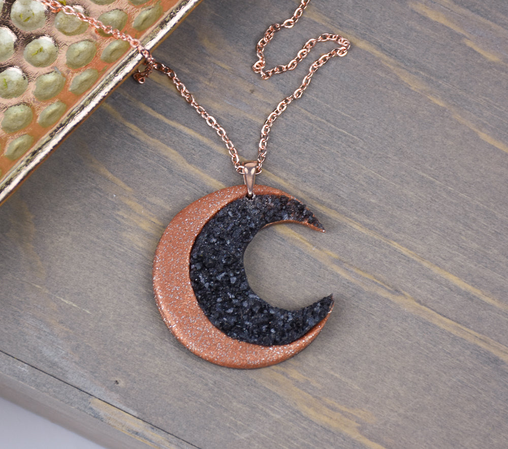 Liquid Sculpey® Faux Druzy Crescent Pendant