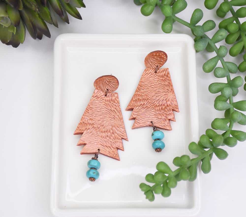 Sculpey Premo™ Copper Optical Illusion Earrings
