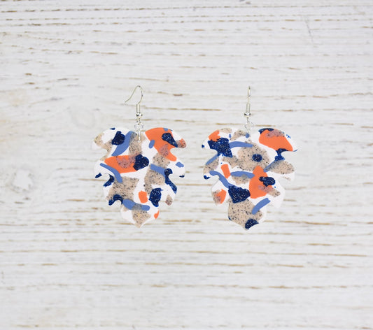 Final image for Sculpey Soufflé™ and Premo™ Terrazzo Leaf Earrings