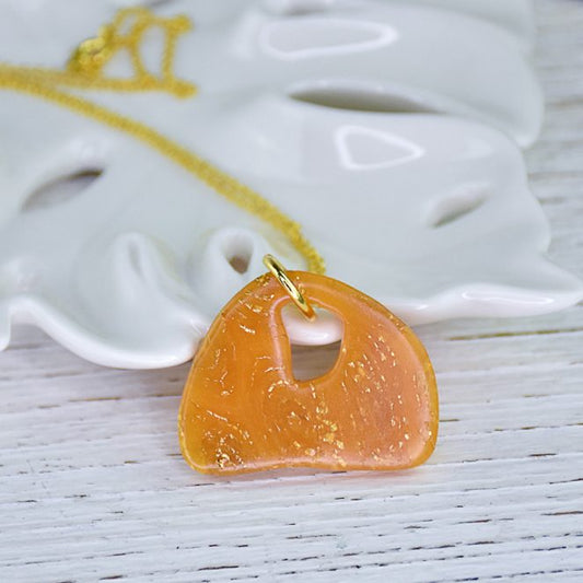 Sculpey Premo™ Sculpey Amber & Gold Leaf Pendant