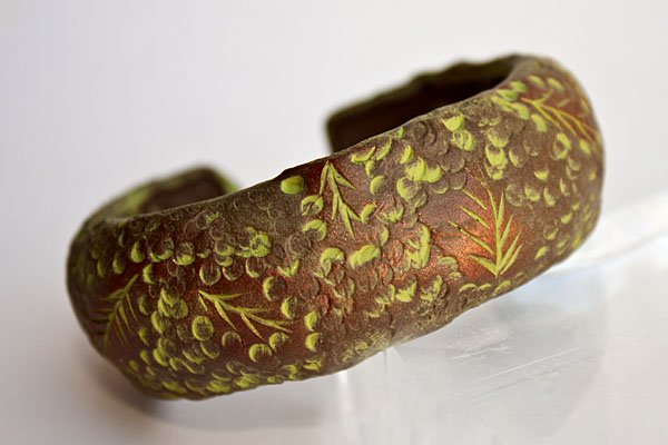 Sculpey Soufflé Carved Leaf Bracelet