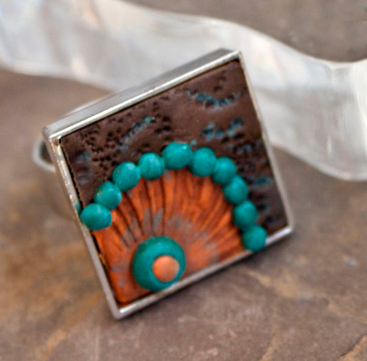 Sculpey Soufflé Southwest Poppy Ring