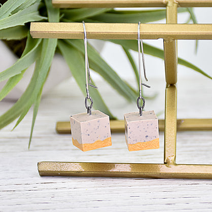 Liquid Sculpey® Cubes of Granite Earrings