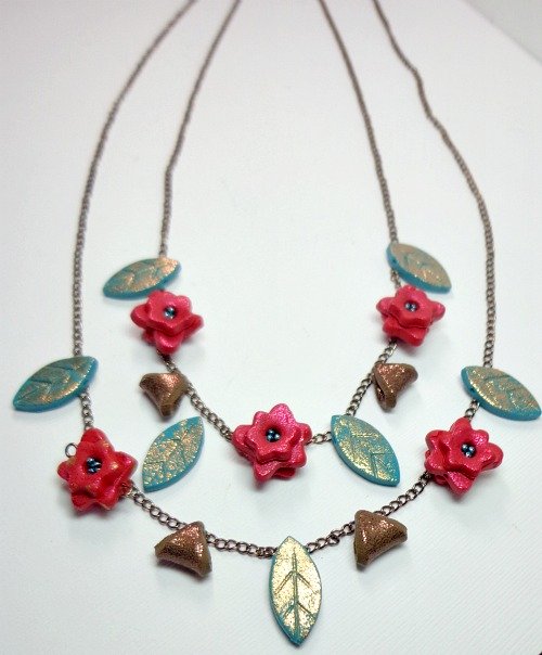 Sculpey Soufflé Flower Statement Necklace
