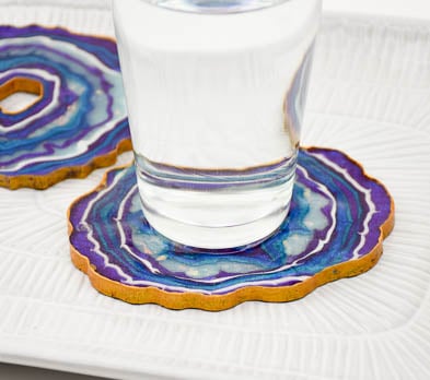 photo shows the glamour shot for Liquid Sculpey® Shifting Agate Coasters