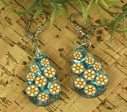 Premo Sculpey® and Clear Cast Resin Millefiori Earrings