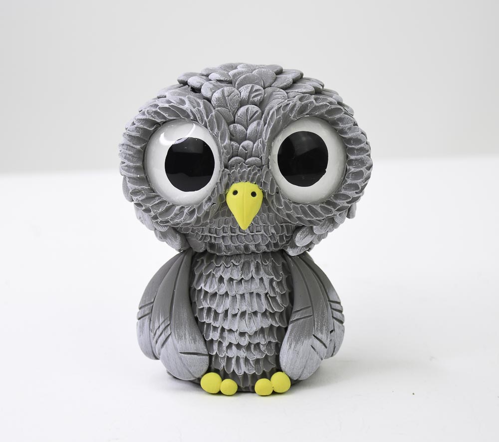 Gray Owl made from Polymer Clay