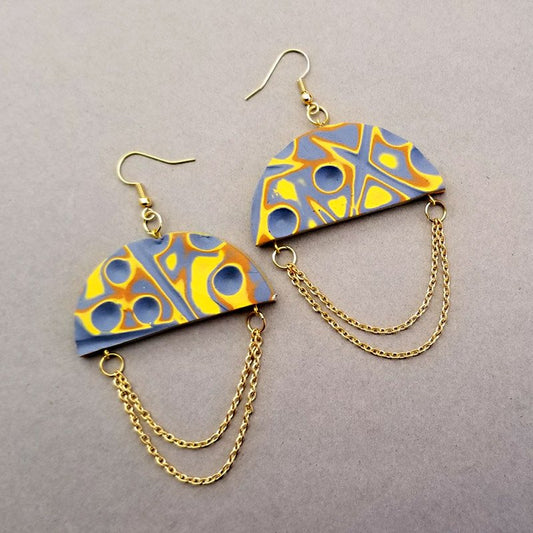 Souffle Easy Mokume Gane "Umbrella" Earrings
