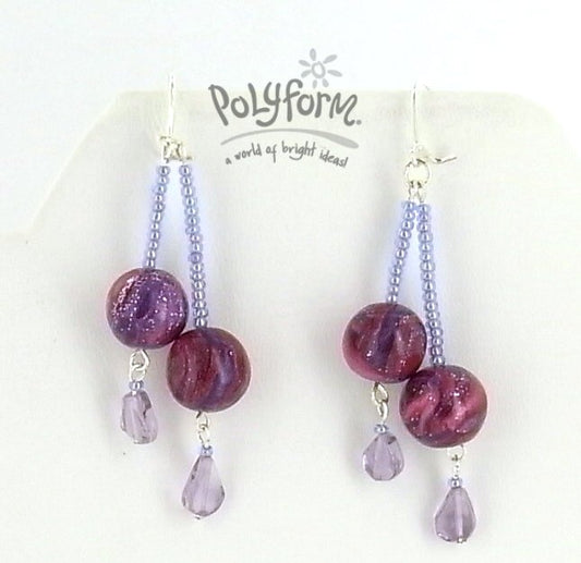 premo! Marbled Double Bead Dangle Earrings