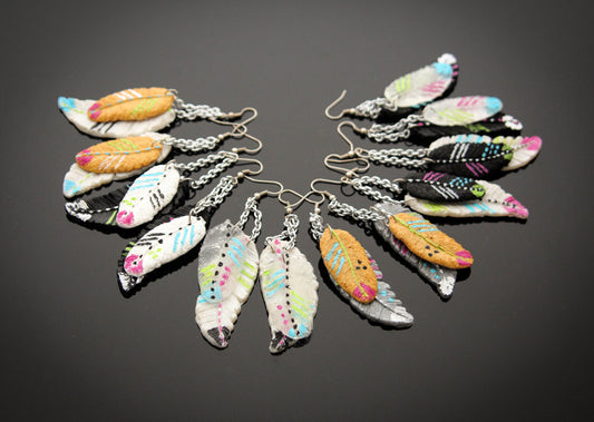 Liquid Sculpey® Colorful Feather Earrings